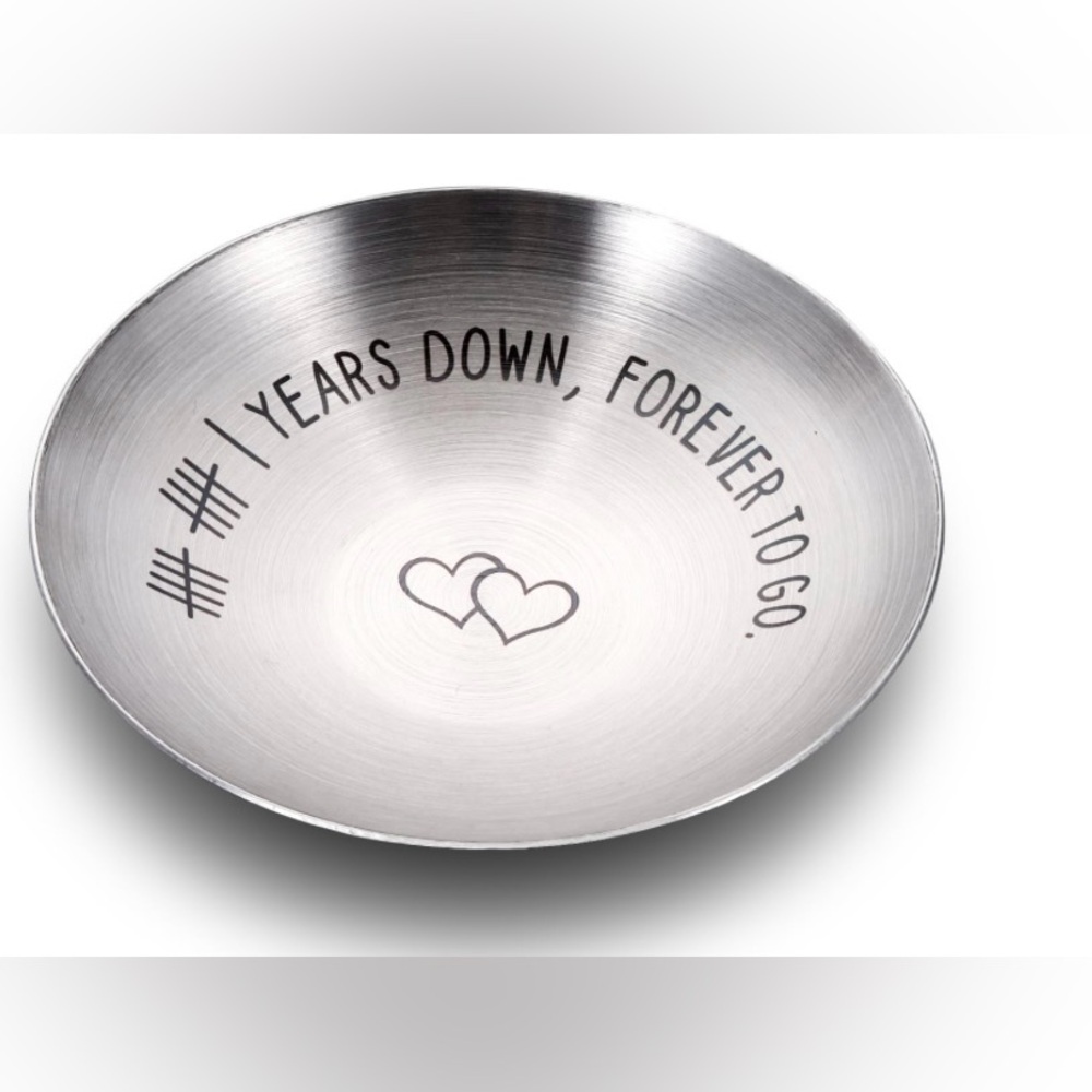 Elegant Silver Decorative Anniversary Plate